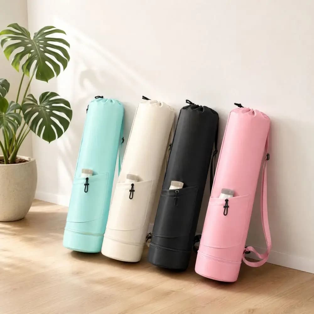 Large Capacity Yoga Mat Storage Bag Adjustable Strap Waterproof Fitness Mat Carrier Drawstring Multifunction Gym Yoga Bag