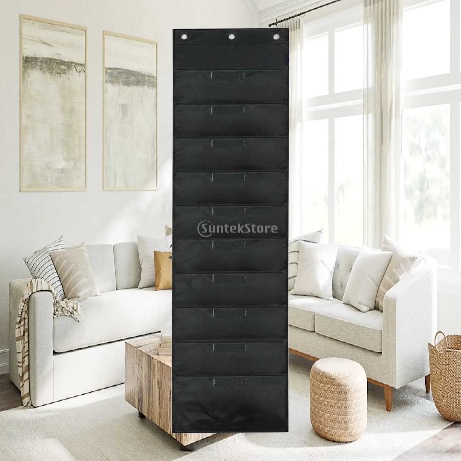 Wall Hanging Organizer 10 Pocket Hanging Filing Folders Document Folder Organizer with Hooks for Classroom Wall Office Storage