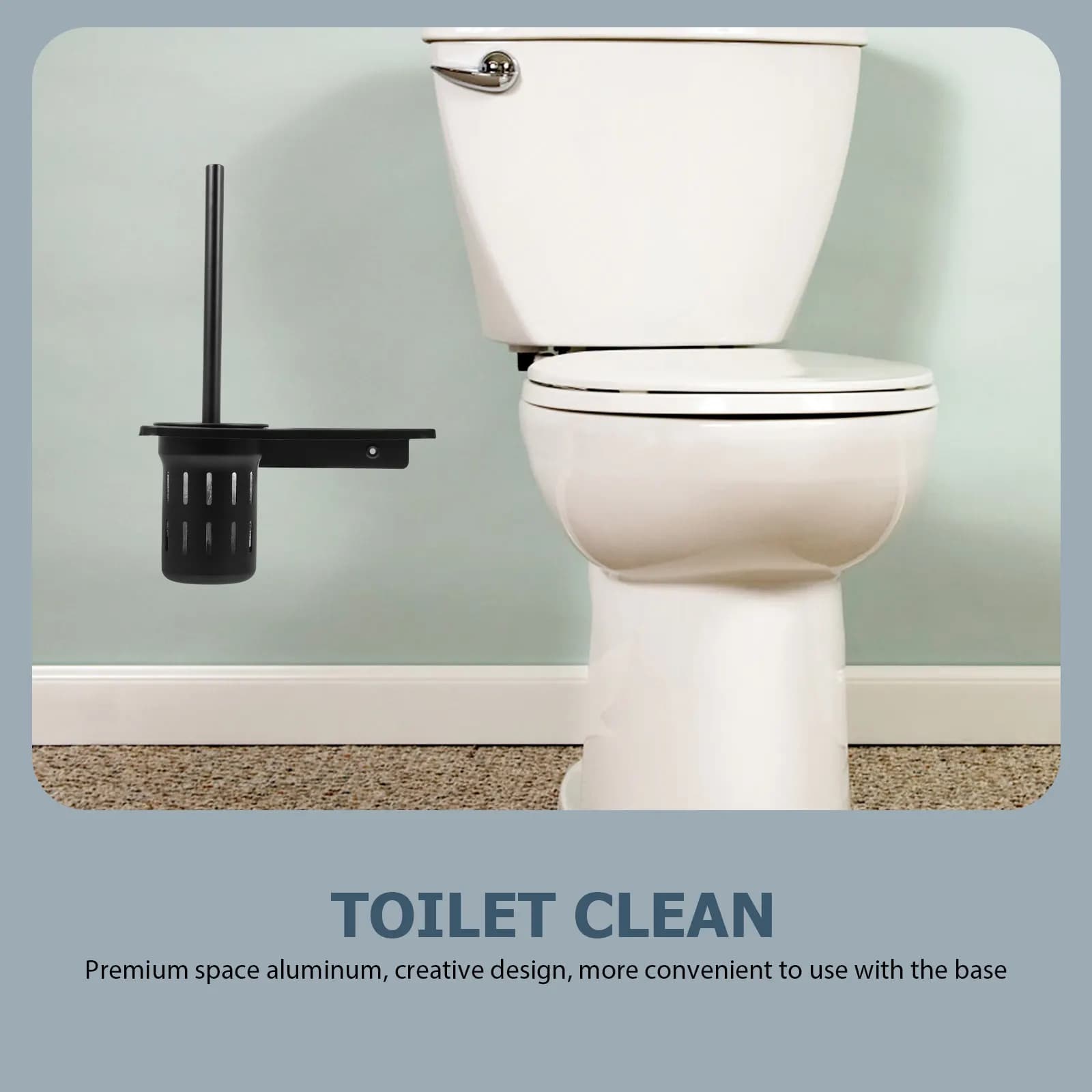 Set Moderno di Spazzole per Pulizia WC in Alluminio con Supporto a Parete e Spazzola Resistente, Ideale per Bagno, Hotel, Ufficio