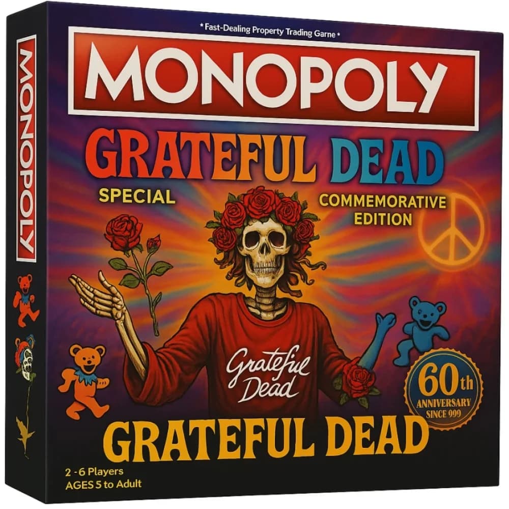Grateful Dead Monopoly: Gioco da Tavolo da Collezione per il 60° Anniversario, per Appassionati di Rock e Giocatori