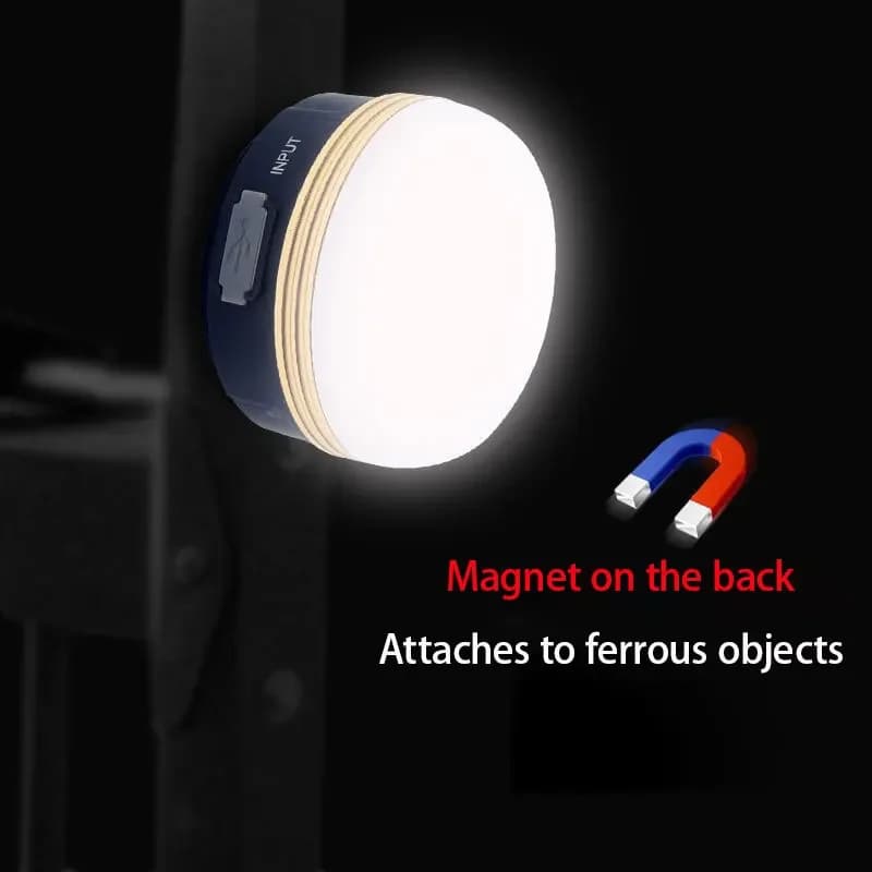 Lampada da Campeggio LED con 3 Modalità di Illuminazione, Lanterna Portatile per Esterni, Tenda, Casa, Emergenza con Magnete