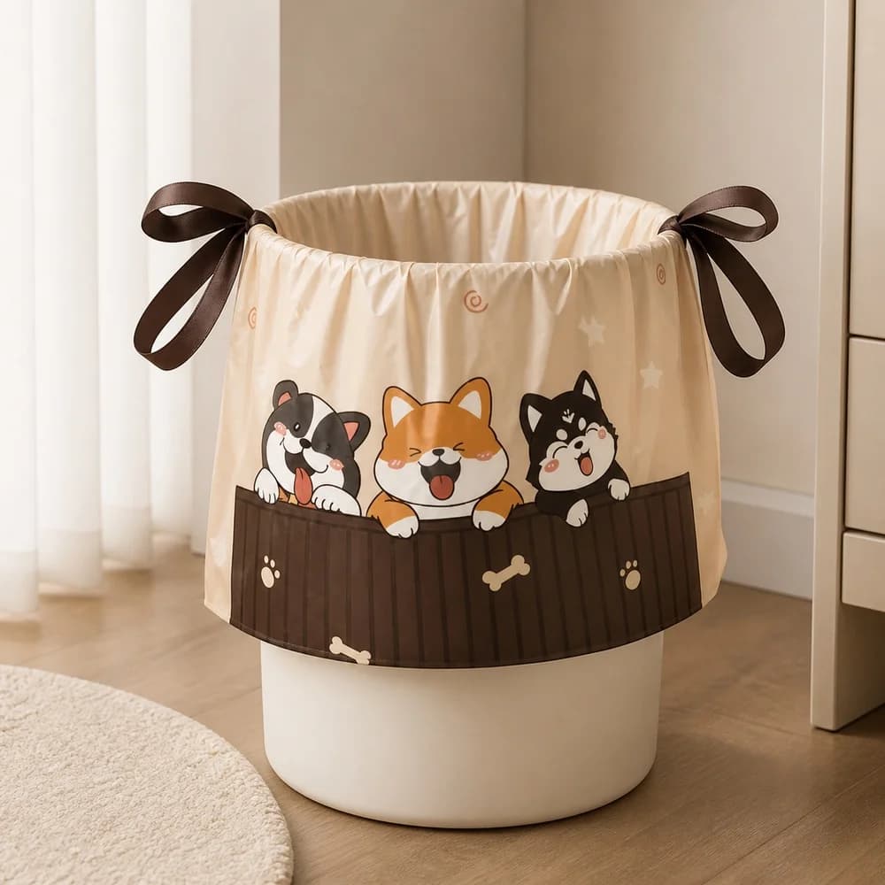 Trash Bags Multi Printed 1 Roll 120 Bags for Home Kitchen Bathroom Office Waste Baskets Bin Liners and Daily Cleaning Supplies