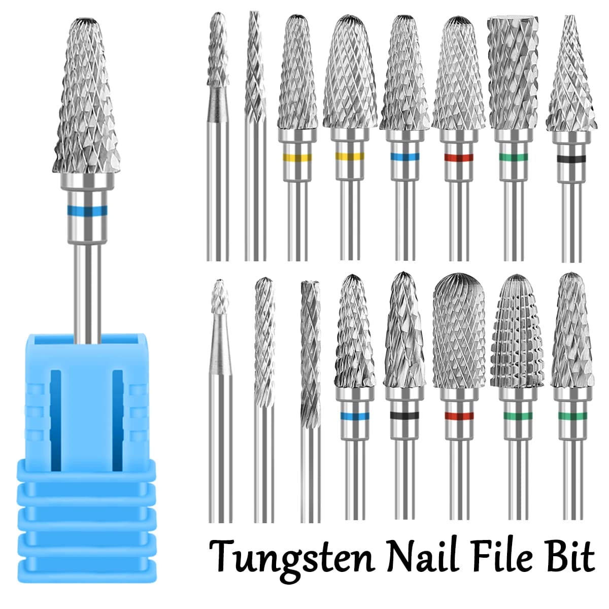 Acciaio al tungsteno per punta da trapano per unghie Modello a spirale, per testa di lucidatura delle unghie per lucidatura delle unghie Lucidatura Rimozione del gel per unghie Materiale sicuro