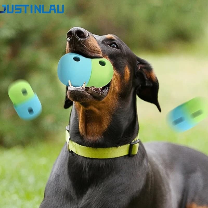 JUSTINLAU Giocattoli per cani in silicone a forma di palla per alimenti, utilizzabili come contenitore per cibo da posizionare nel frigorifero, giocattoli estivi a forma di gelato