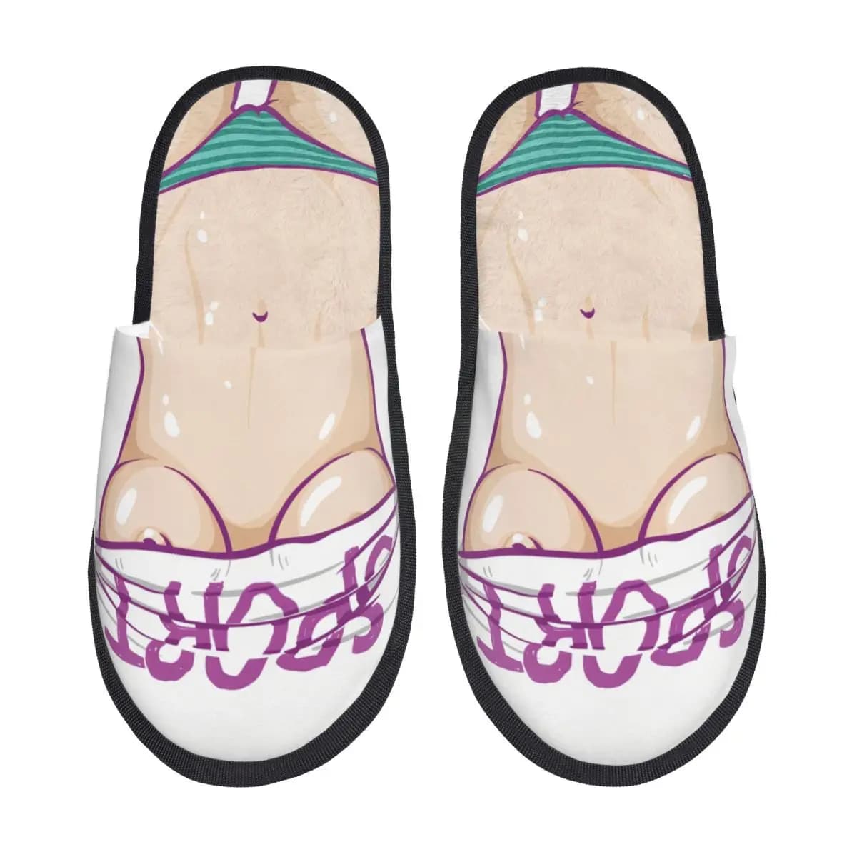 Pantofole Divertenti e Sexy Personalizzate per Donna, Morbide in Memory Foam, con Pancia Pelosa, Slip-On per Spa