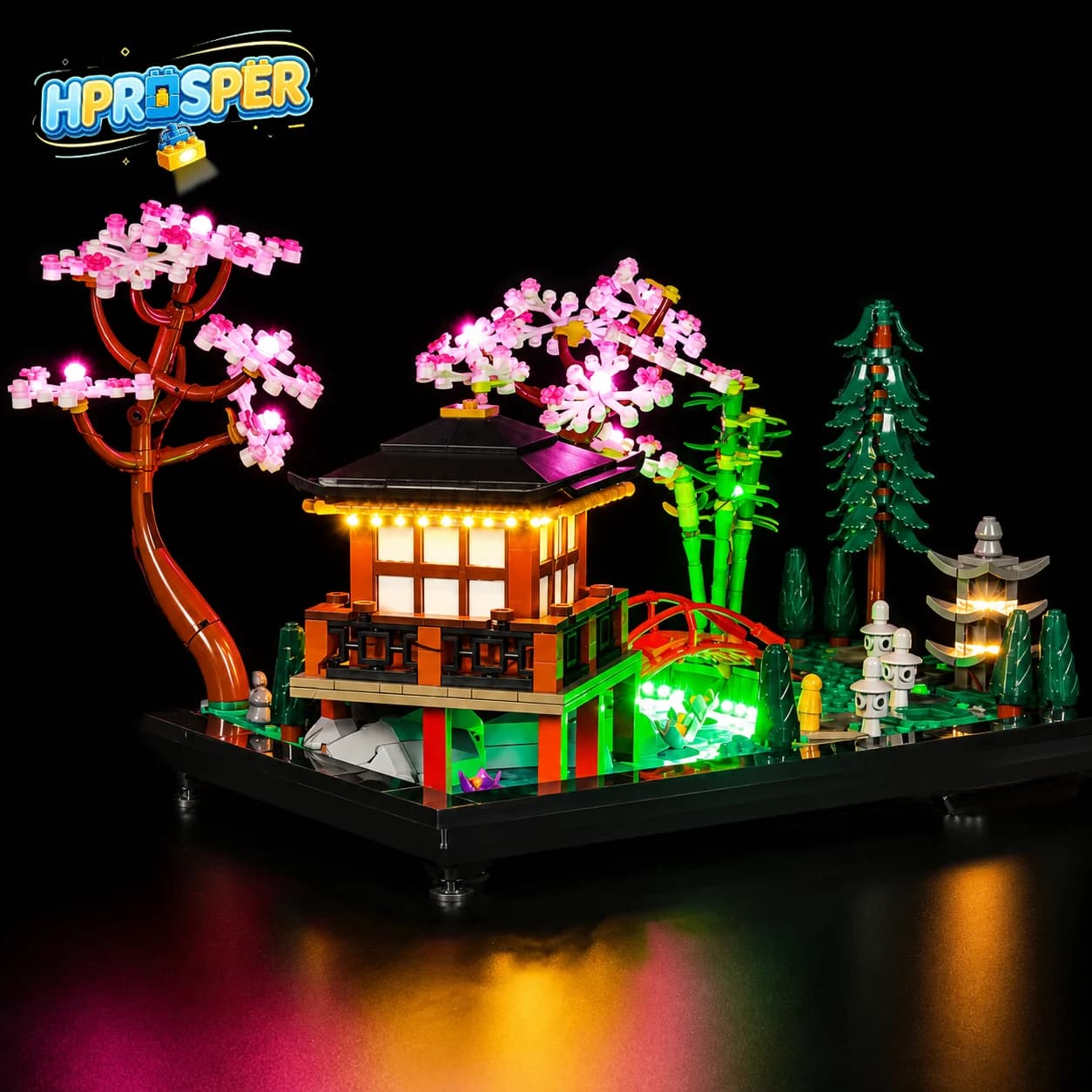 Luci LED Hprosper 5V per lampada decorativa da giardino Tranquil con icone 10315 con scatola batteria (not include i blocchi di costruzione Lego)