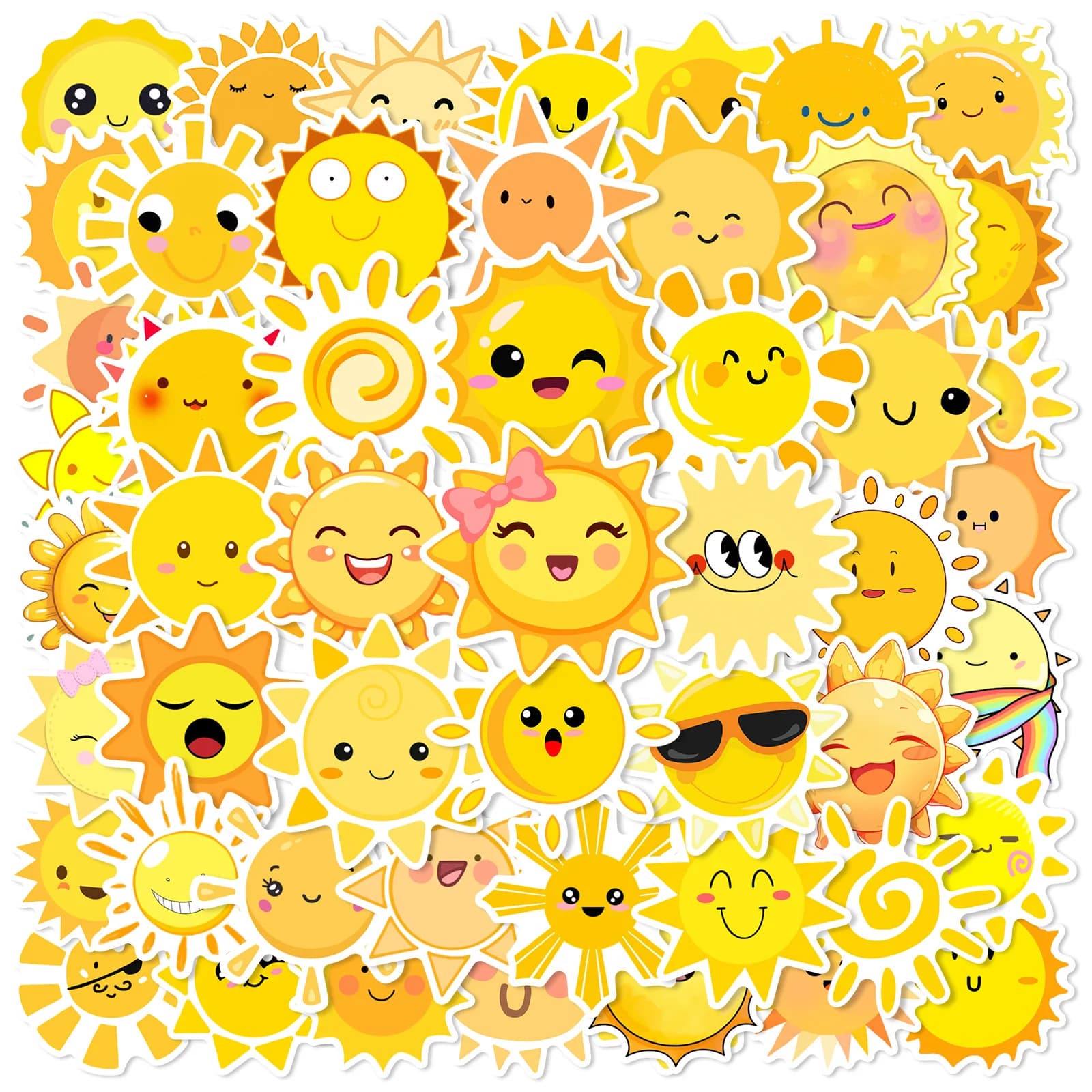 10/25/50pcs Cartoon Divertente Sole Meme Adesivi Graffiti per FAI DA TE Giocattolo Impermeabile Valigia Bottiglia di Acqua Del Telefono Del Computer Portatile Decor