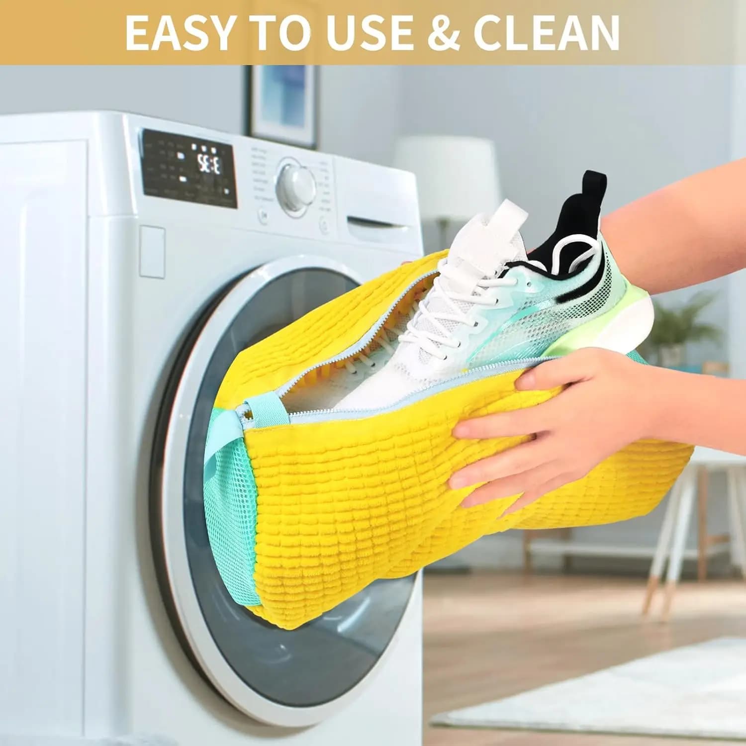 Washer Shoe Bag Padded Mesh Protector for Shoe Fibre Soffici Polyester Washing Shoes Laundry Bag for Machine Dryers