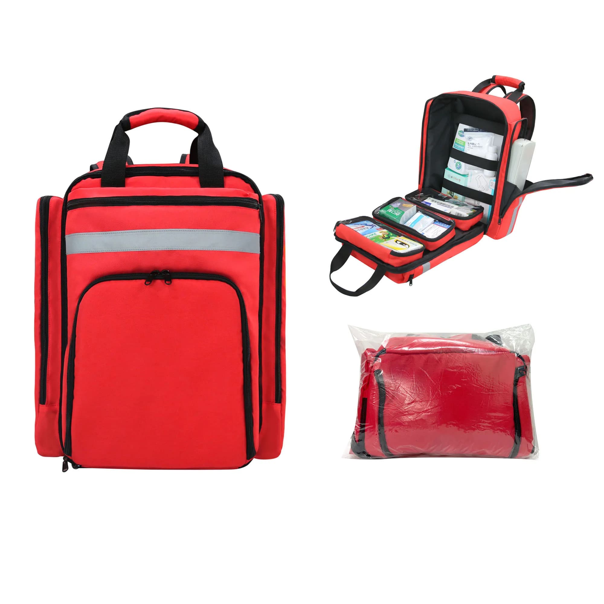 Borsa medica di pronto soccorso di emergenza per esterni Zaino pieghevole e leggero Borse per kit di sopravvivenza di stoccaggio smistate di grande capacità