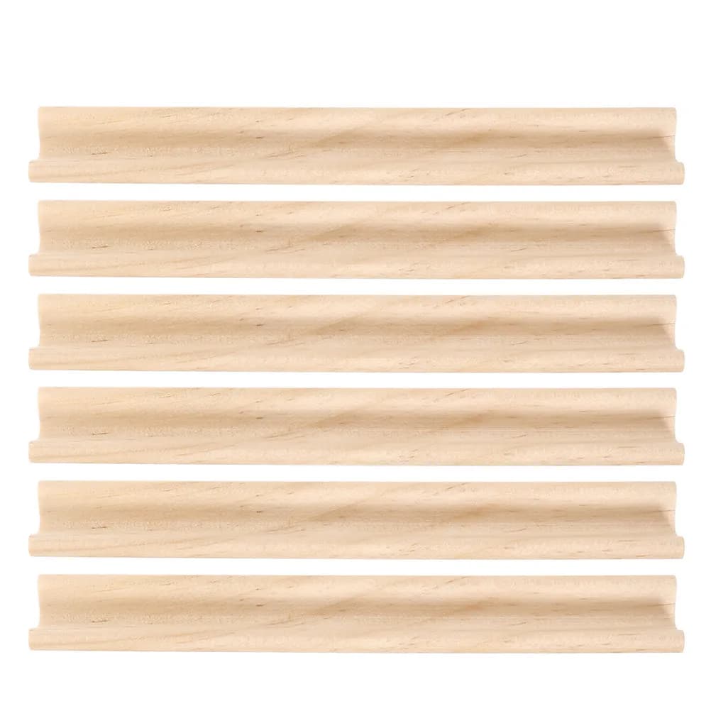 Set di 6 Vassoi in Legno Non Finiti per Esposizione Lettere, Supporti per Domino, Porta Tessere, Forniture per Giochi da Tavolo Fai-da-Te, 19 cm