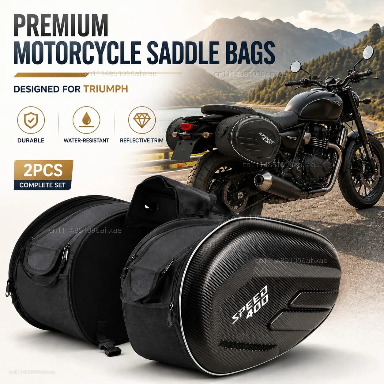 For Triumph Scrambler 400X 400 X Speed 400 2023 2024 2PCS Motorcycle Pannier Bags Luggage Saddle Bags Side Storage Fork Travel
