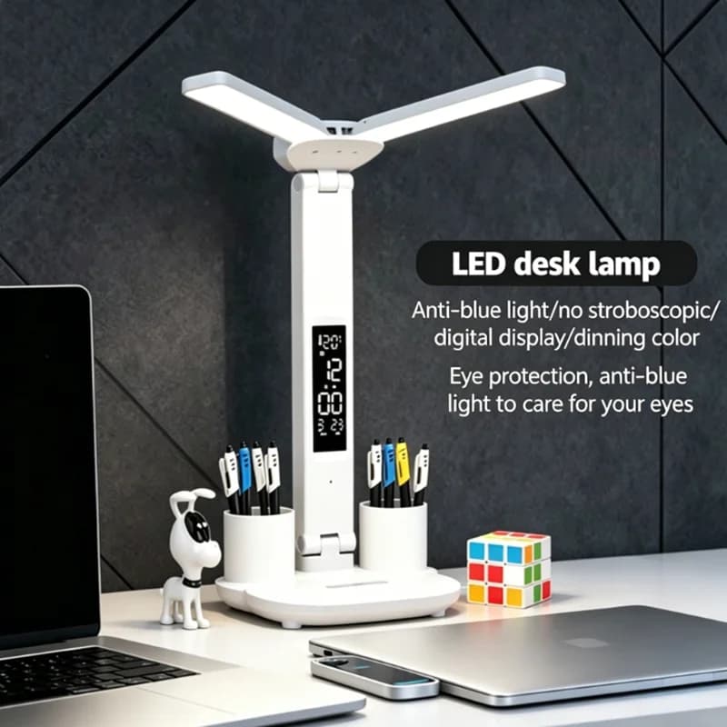 Lampada da Scrivania LED Ricaricabile USB con Controllo Touch, Doppio Uso, Protezione per gli Occhi, per Studio, Lettura, Camera da Letto, Illuminazione per Ufficio