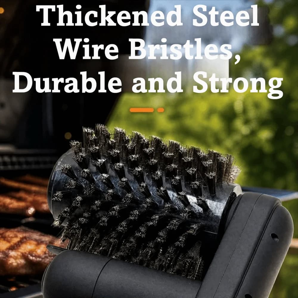 Efficient Electric Grill Brush Detachable Wireless BBQ Cleaning Brush Stainless Steel Electric Powered