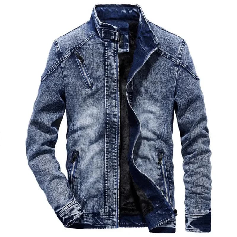 Denim Jacket Men's Winter Plus Velvet Warm Jeans Coat Fashion Classic Retro Slim Denim Jacket Casual Denim Men Clothing S-3XL