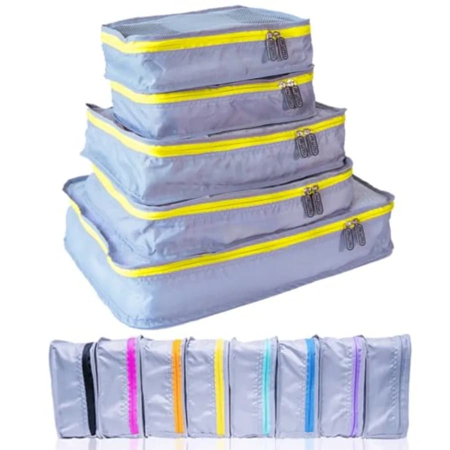 Cubi Organizzatori per Valigie - 5 Cubi Comprimibili per Viaggi, Borse Organizzative per Valigie, Bagaglio a Mano, Borse da Viaggio o Zaini in Rete