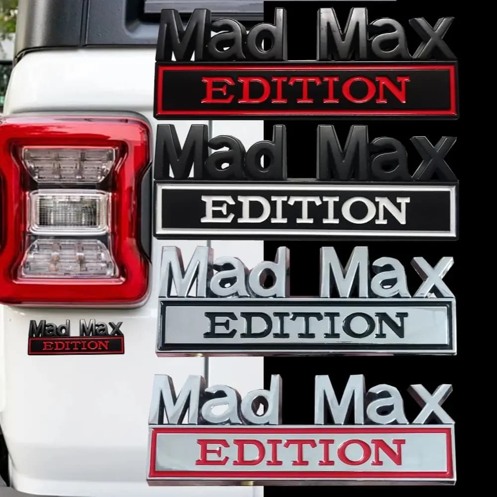 Mad Max Edition Emblema Adesivo Distintivo Parafango Divertenti Decalcomanie Porta di ricambio per camion per auto per moto SUV per veicoli universali