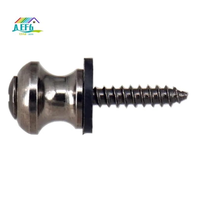 AEF6-12PCS Pulsante per chitarra in metallo Cinghia per basso elettrico Pioli di bloccaggio Ukulele Fibbia Perni di bloccaggio Accessori per chitarra Multi colore