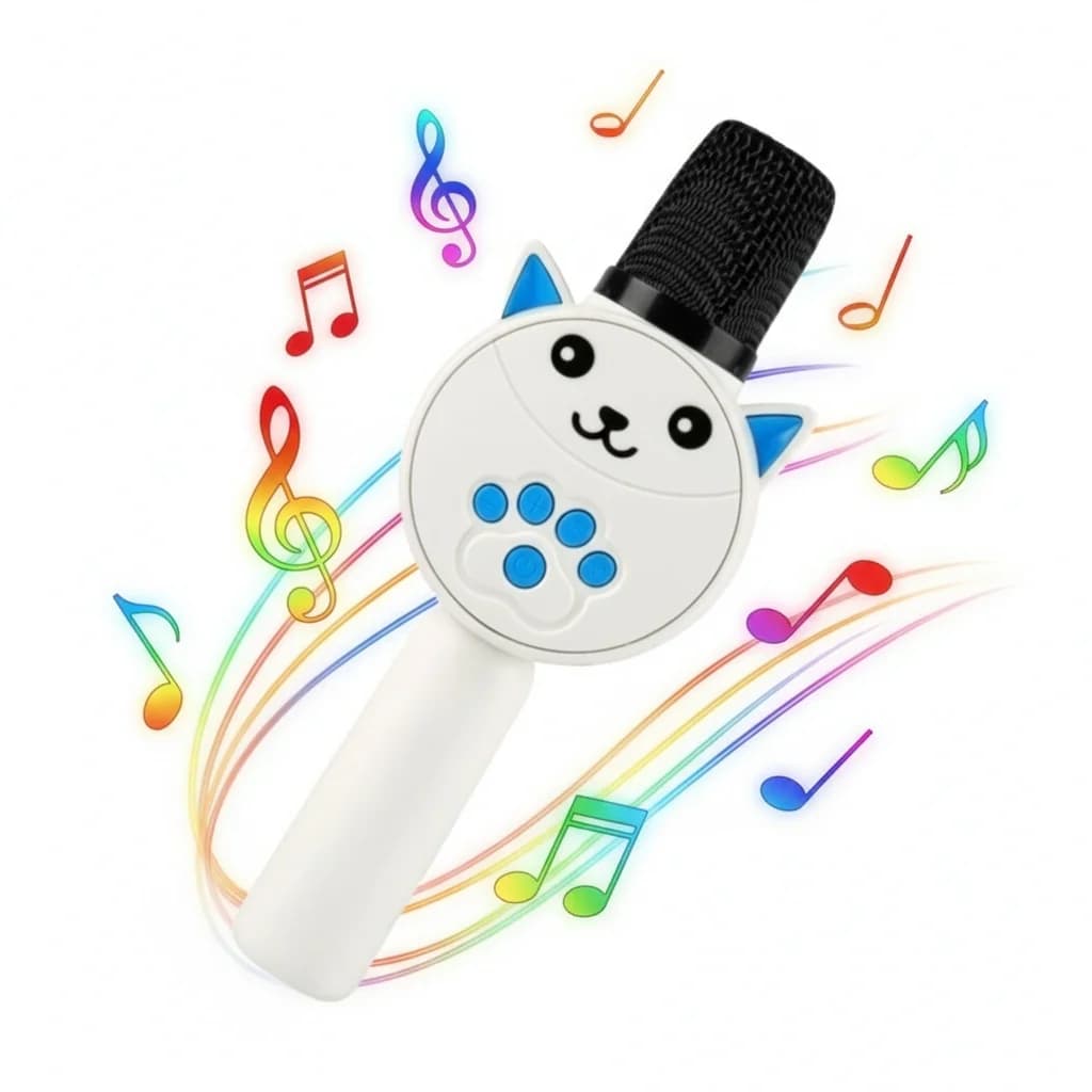 Microfono senza fili Bluetooth per bambini Altoparlante Macchina per karaoke 4 cambiatori di voce TWS HIFI Stereo portatile KTV Regalo per bambini