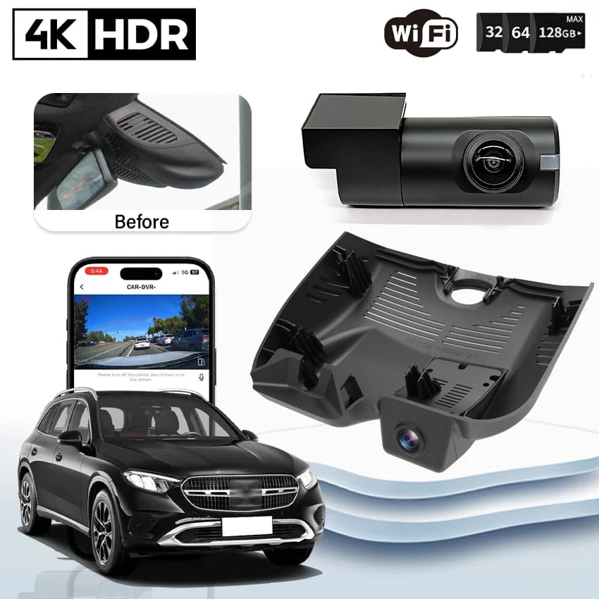 Dash Cam 4K 2160P WIFI Plug and Play per Mercedes-Benz GLC X254 2023 2024 2025 2026 con Visione Notturna e Controllo tramite APP