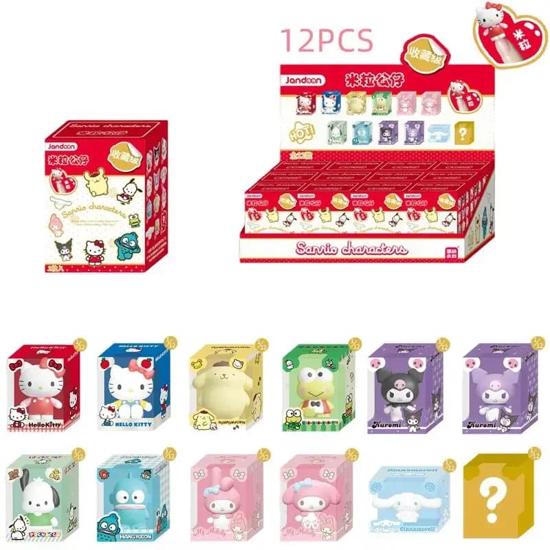 Jandoom Sanrio Hello Kitty Melody Rice Grain Doll Blind Box Mini Personaggio Cute Anime Action Character Modello Giocattolo per bambini Regalo