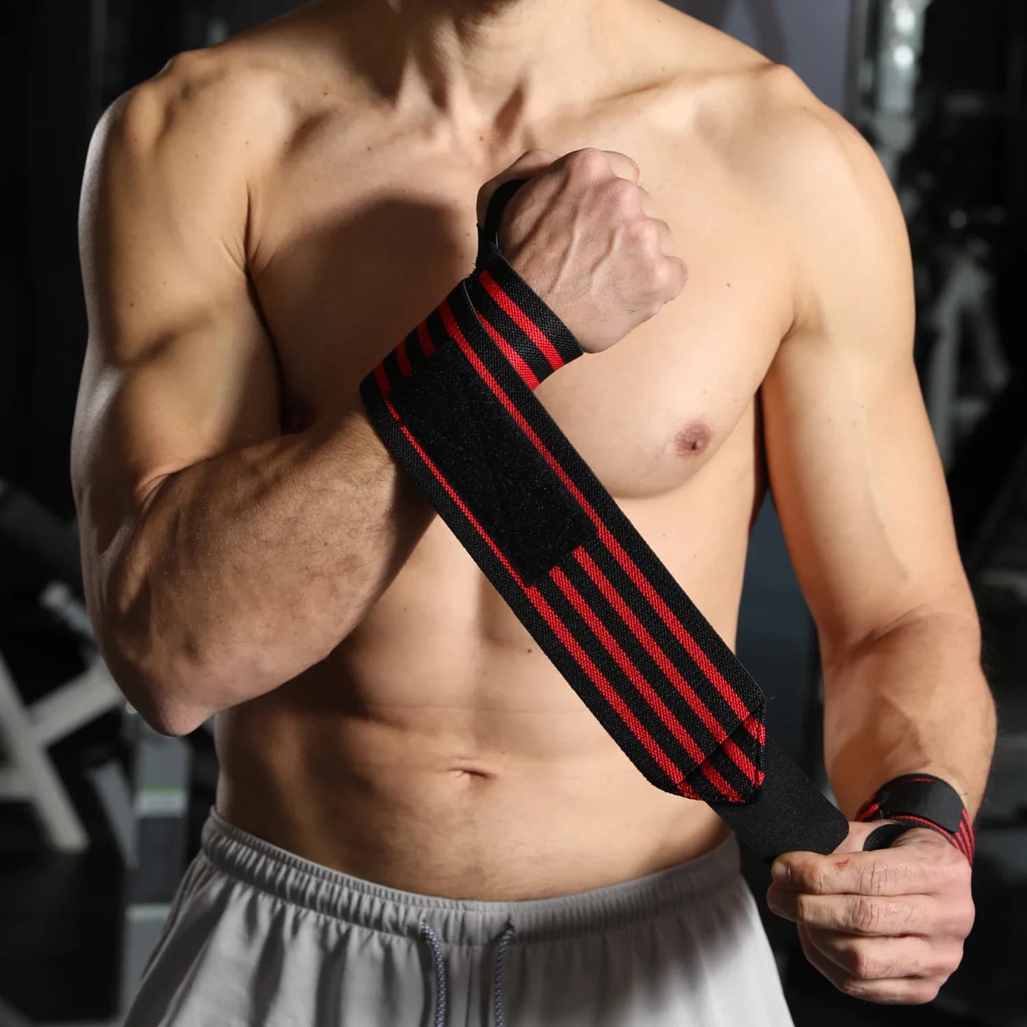 WOSWEIR-1 paio di polsini per sollevamento pesi, polsini, supporto per cinghie fitness da palestra, attrezzature sportive