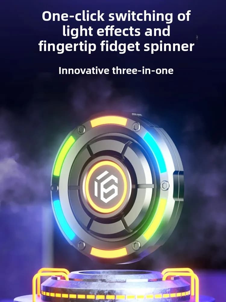 Yijue Traveler Premium Edition Fidget Spinner – Glow in Dark Coin Clicker & EDC Finger Gyro, Luminous Black Tech Decompression