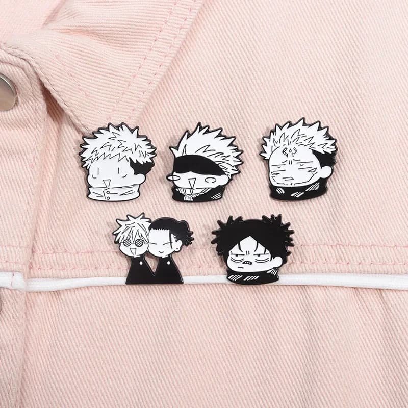 Fashion Anime Kawaii Gojo Satoru Geto Suguru Brooch Enamel Pin Women Jeans Badges Brooches for Clothes Accessories Gifts
