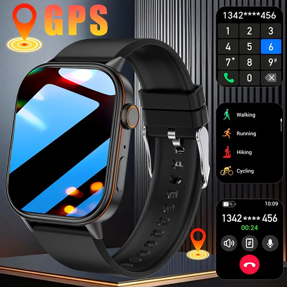2025 Posizionamento GPS Smart Watch Bussola sportiva leggera alla moda Outdoor Adulti Uomo Donna SmartWatch Salute SOS Anziani