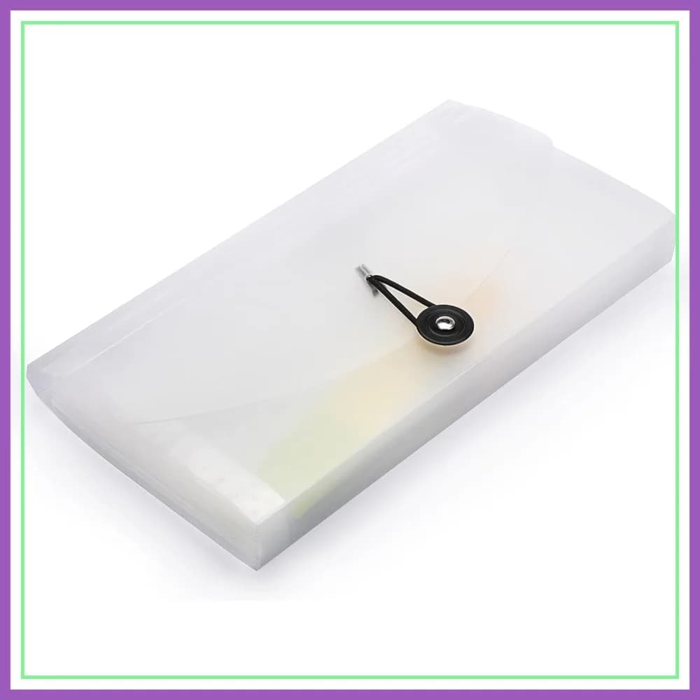 Cartella Portadocumenti a Fisarmonica con 13 Tasche, Organizzatore Espandibile per Documenti, Custodia in Plastica per Casa e Ufficio, Bianco Traslucido
