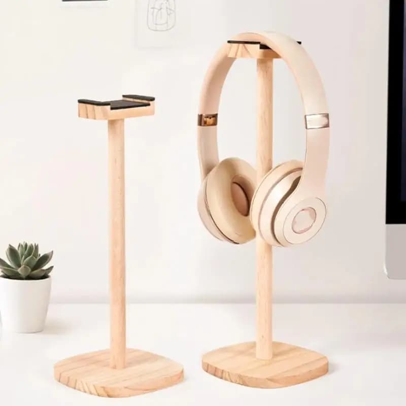 Supporto per cuffie universale 1PC con base Rack di stoccaggio per cuffie in legno Accessori per supporto per gancio per cuffie staccabili multifunzione