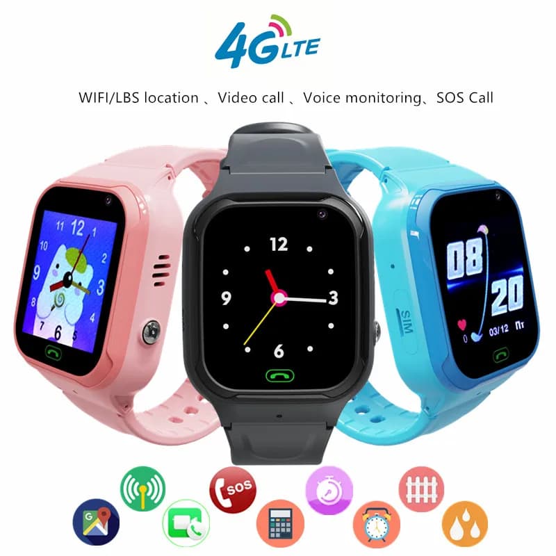4G Bambini Smart Phone Orologio Videochiamata WIFI LBS Posizione SOS Tracker Baby Camera Orologio impermeabile per ragazzo Ragazza Smart Watch per bambini