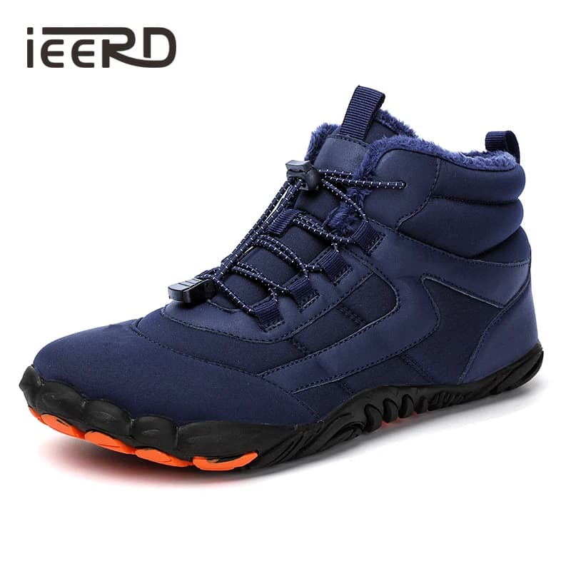 Stivali da neve invernali da uomo con punta larga Suola in gomma antiscivolo Sneakers foderate in peluche per uomo Scarpe da trekking all'aperto Taglie forti 38-47