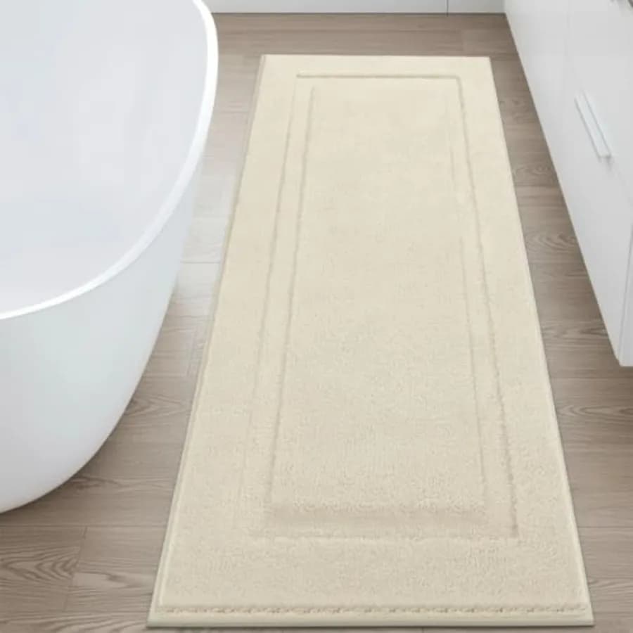 Tappeti da Bagno Super Morbidi 24x60 Pollici, Tappetini Antiscivolo Lavabili e Assorbenti per Pavimento e Vasca del Bagno