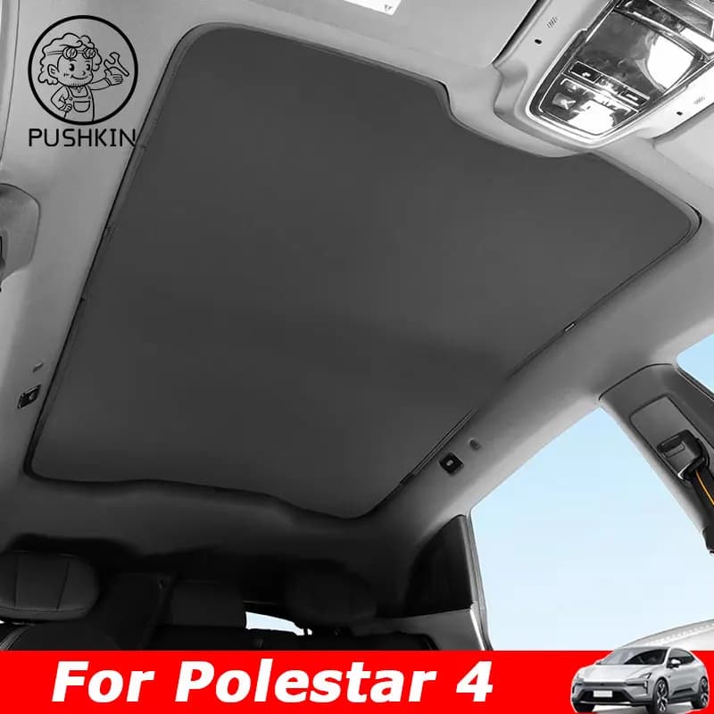 Per POLESTAR 4 2024 2025 Adsorbimento Elettrostatico Auto Tetto Parasole Lucernario Cieco Ombreggiatura Parabrezza Tende Da Sole Tetto Apribile Tenda