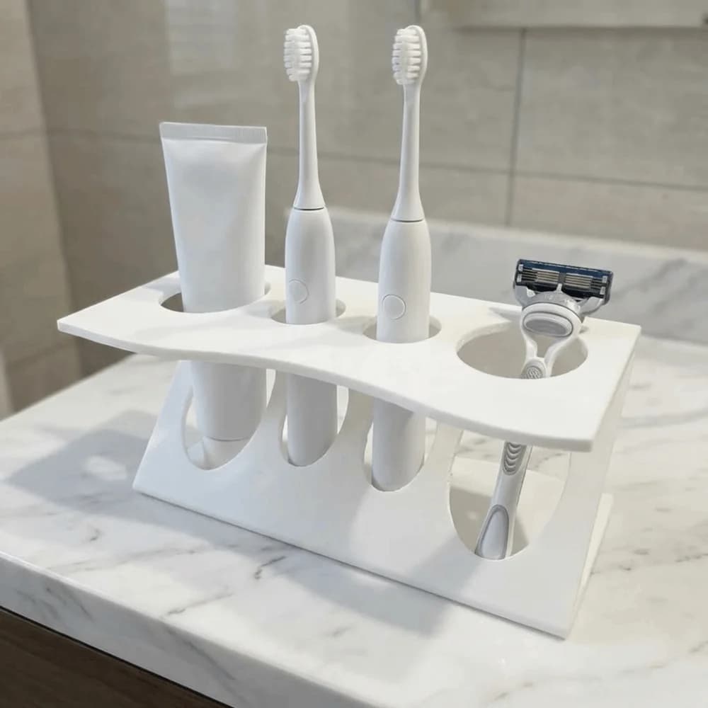 3D Electric Toothbrush holder: Multifunction Creative Support for Bathroom, Space, Vertical Toothpaste Door