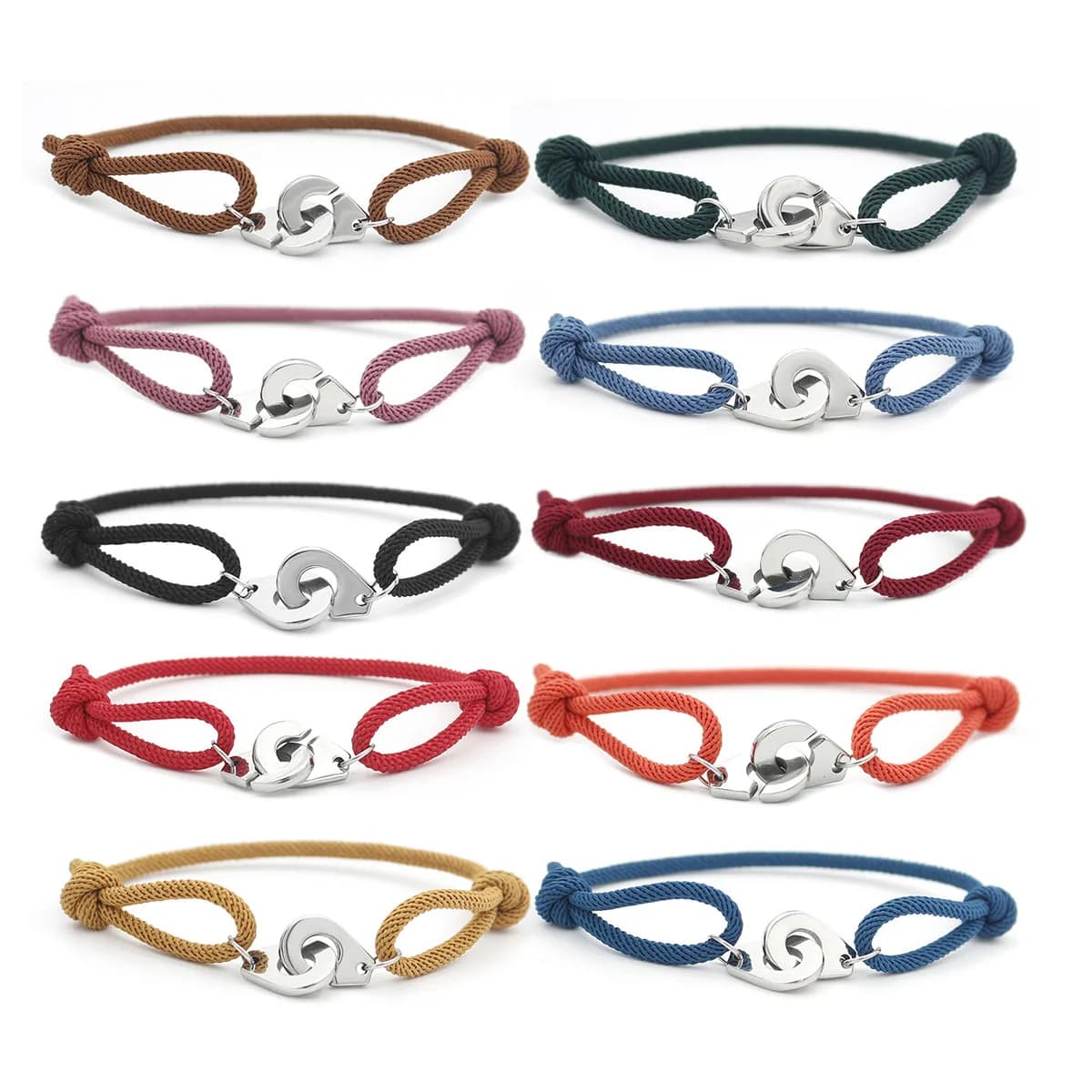 Nuovo Braccialetto Nautico Semplice in Corda Marina per Uomo e Donna, Acciaio Inossidabile, Regolabile, Corda Sottile 3mm, Pulsera