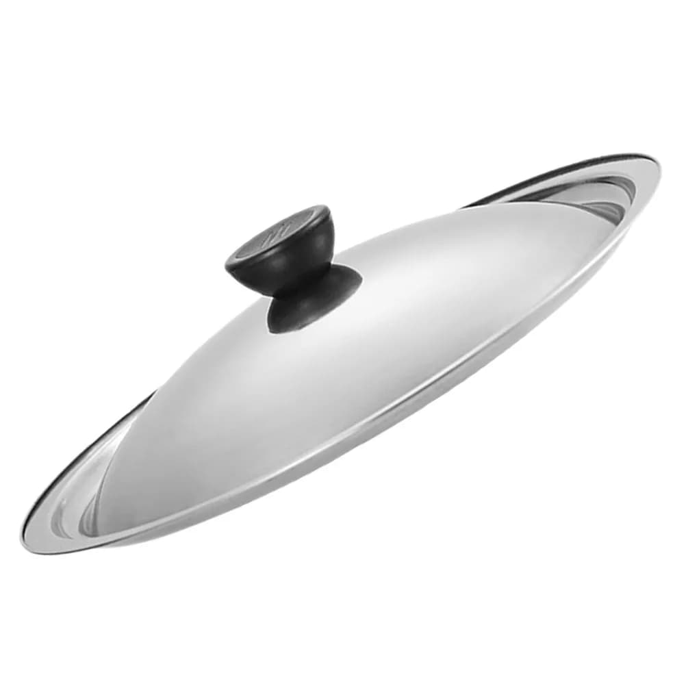 Universal 18 Cm Stainless Steel Cover for Plates, Wok and Tegami, Resistant, Easy to Clean, Non-Deformable