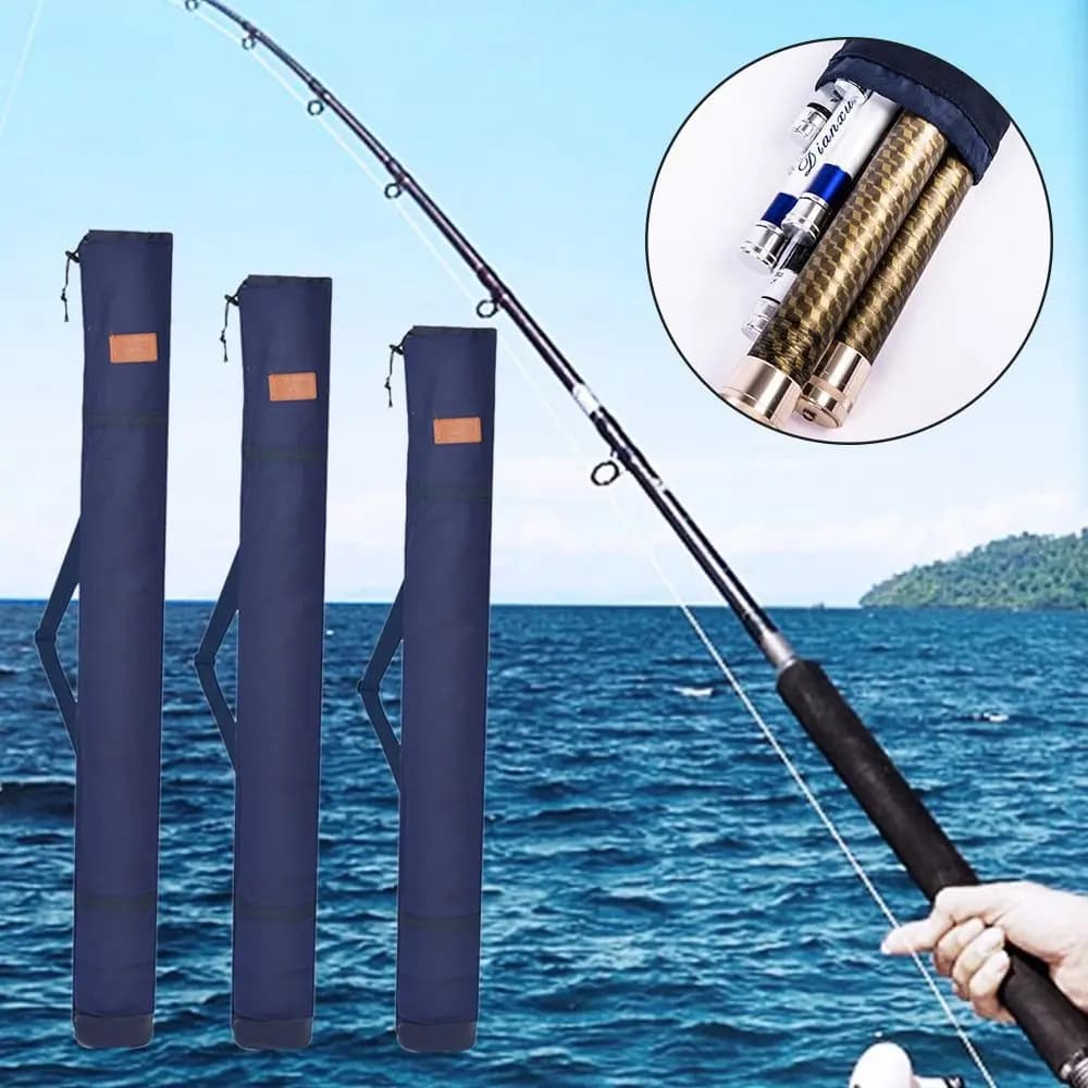 Canvas Fishing Tackle Storage Bag Large Capacity Multifunctional Fishing Rod Bag Folding Portable Fishing Tackle Backpack