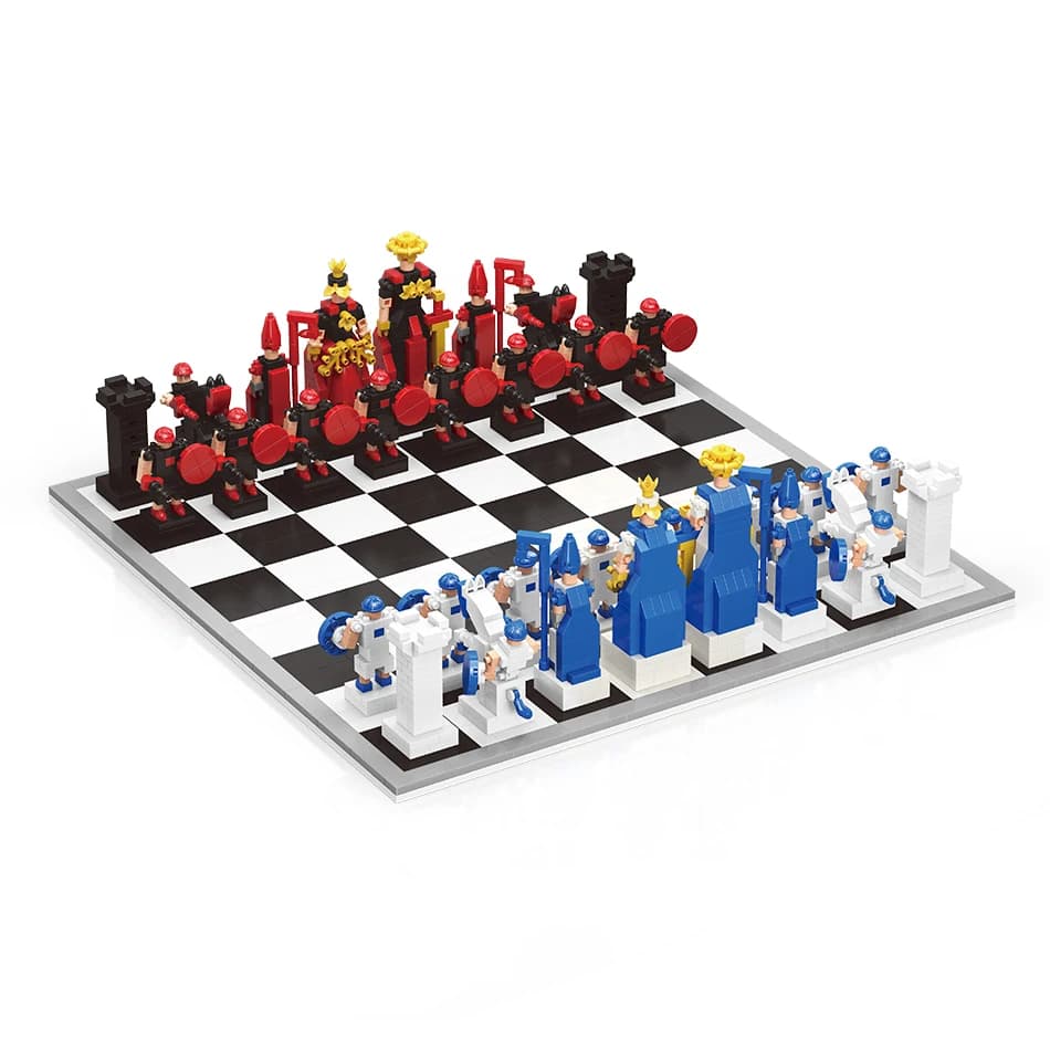 Set di scacchi Blocchi Giocattoli Adulti Gioco di scacchi internazionale Viaggio Pieghevole Scacchiera Set Bambini Mini Mattoni Regali educativi per bambini
