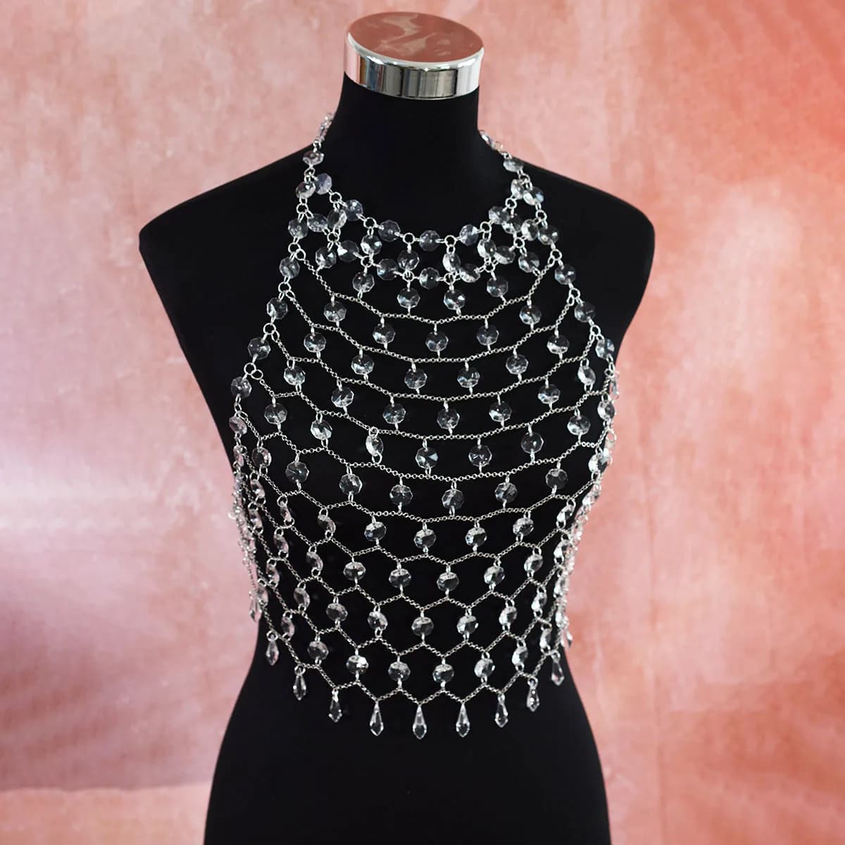 Sexy acrilico cristallo paillettes catena per il corpo trasparente gocciolamento nappa spilla biancheria intima accessori di abbigliamento personalizzati gioielli reggiseno
