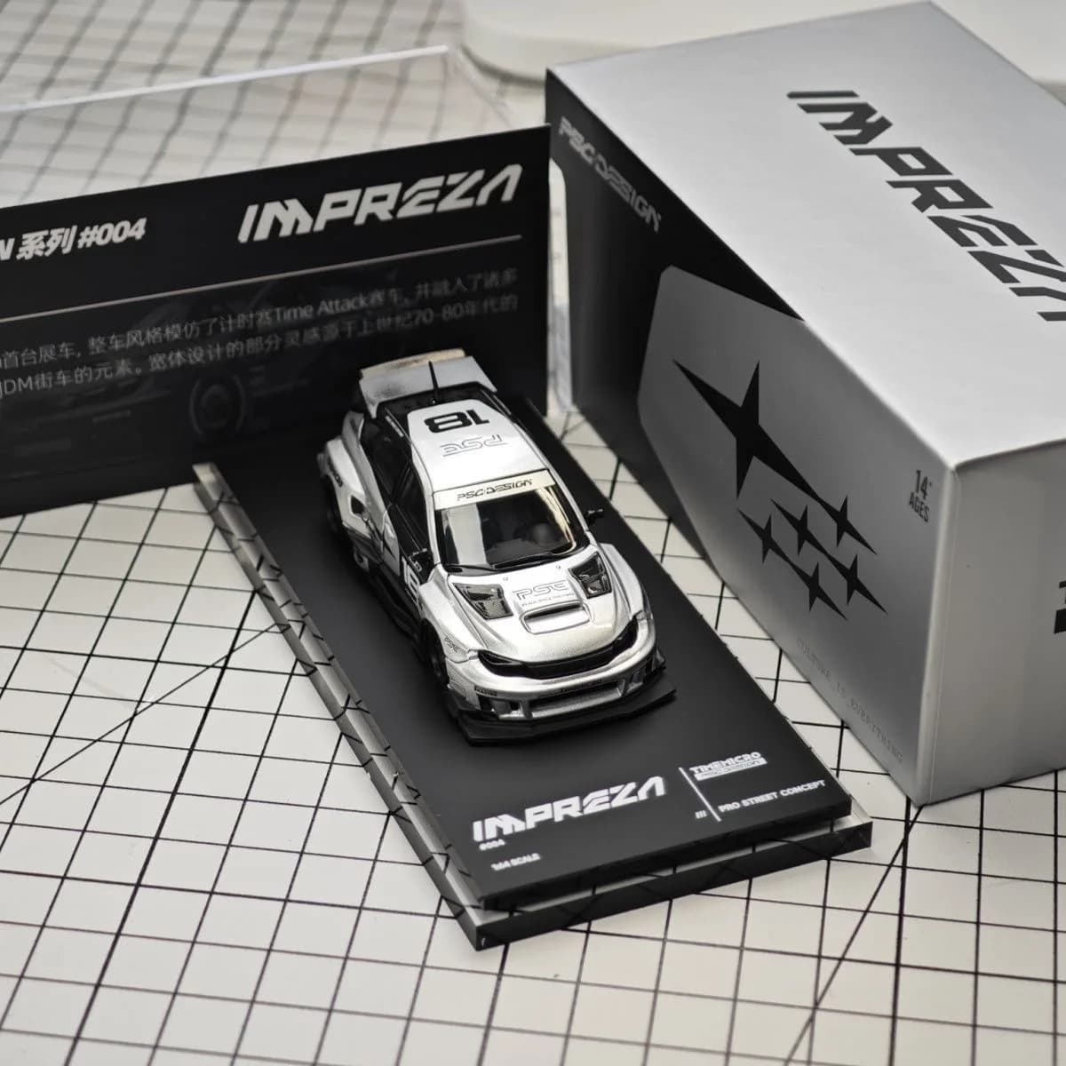 TimeMicro&PSC-TM 1/64 Subaru Impreza Silvery Diecast Car Model Alloy Simulation Collection Toy Gift For Boys#peetyeee