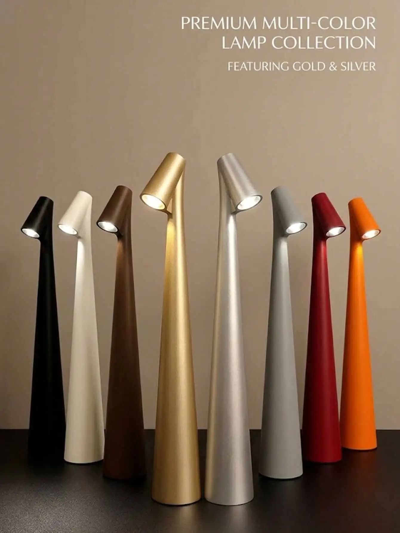 Lampada da Scrivania Wireless Ricaricabile GFS con Tre Livelli di Dimmerazione Touch, Luminosità Regolabile, Luce da Lettura Portatile