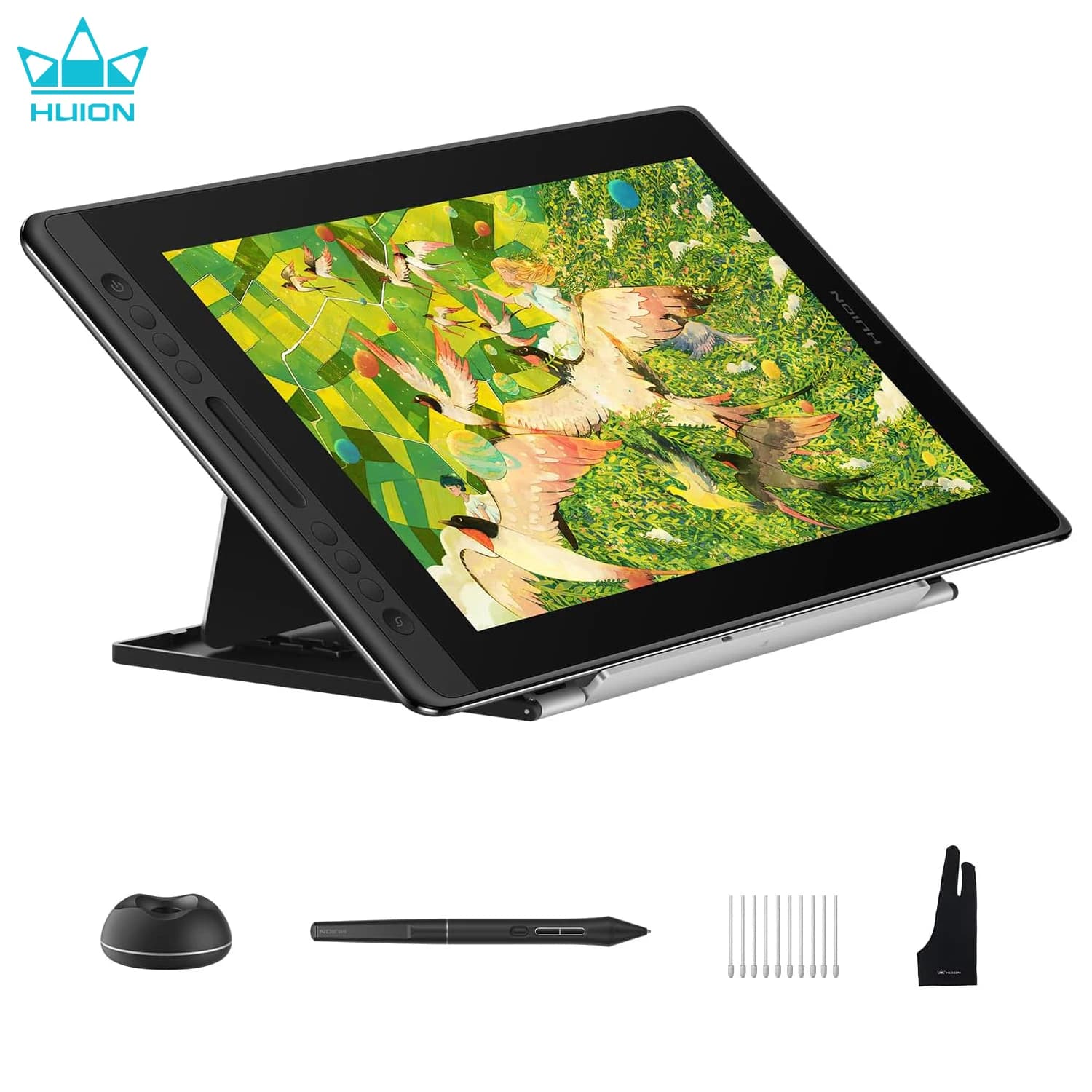 Tavoletta Grafica con Schermo Kamvas Pro 16 V2 HUION, 16K Livelli, PenTech 4.0, Vetro Pen Canvas 2.0, 99% sRGB, 99% Rec.70 Colori