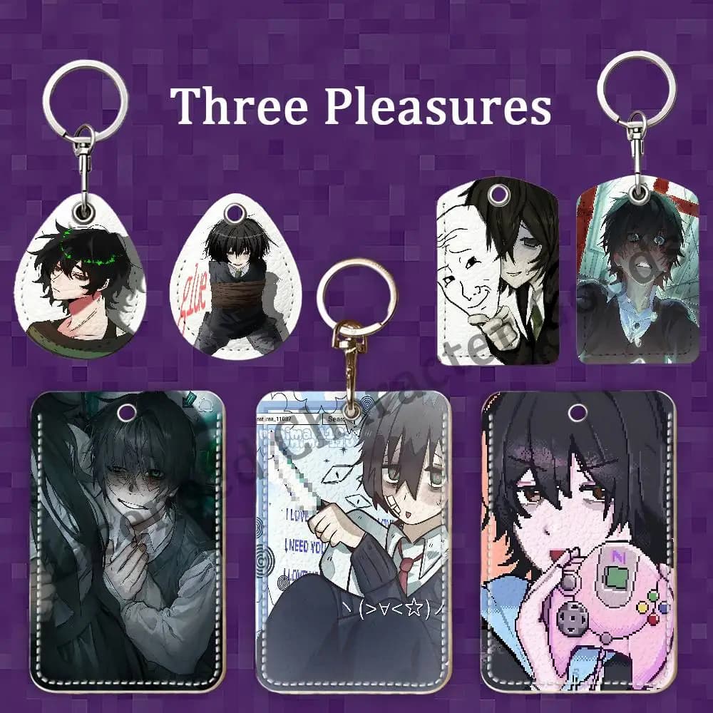 Kylar The Loner DOL Degrees of Lewdity Custom Access Card Case Leather Card Holder Keychain Key Ring Transportation Card Case