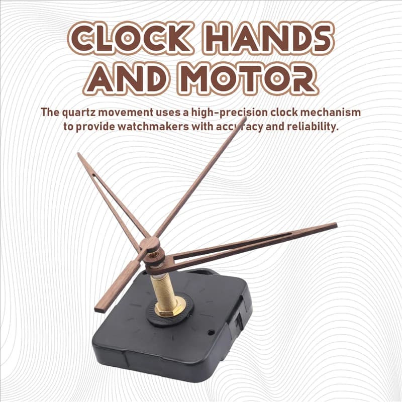 4-piece long shaft wall clock movement mechanism with 4 kinds of 12 inch walnut wood quartz watch parts Replacement- B51B