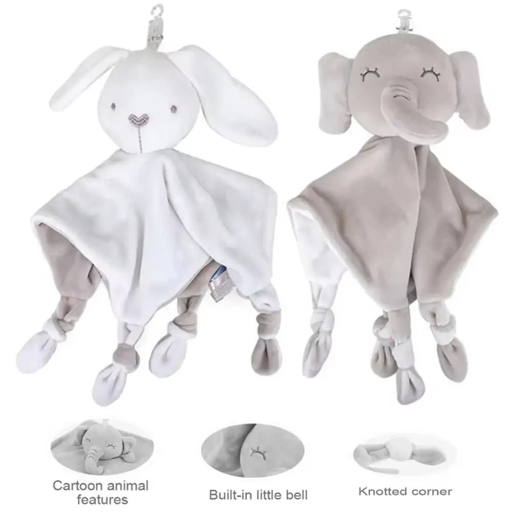 Morbido Peluche a Forma di Coniglio per Neonati, Design Calmante in Cotone, Materiale in Peluche per Bambini