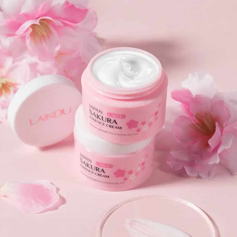 LAIKOU Sakura Siero E Collagene Crema Per Il Viso Essenza di Fiore di Ciliegio Idratante Sbiancamento Ridurre I Pori Anti-Invecchiamento Set Per La Cura Del Viso