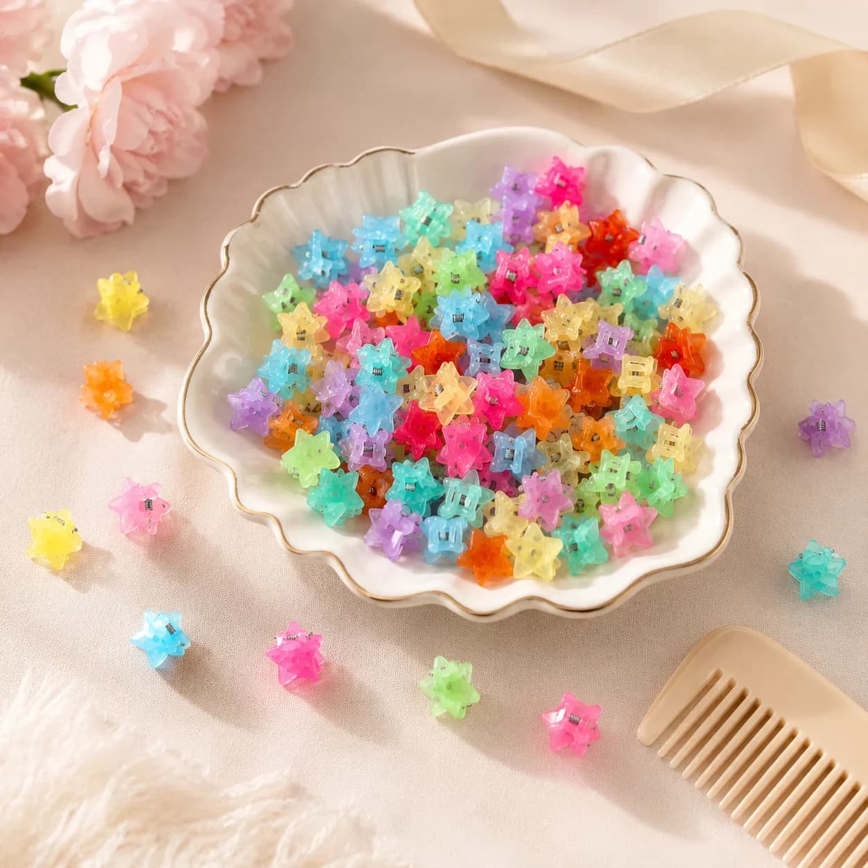 Colorful Small Claw Clips Mini Cute Hair Claw Tiny Claw Clips Colorful Macaron Hair Clips for Fine Hair Toddle Hair Accessories