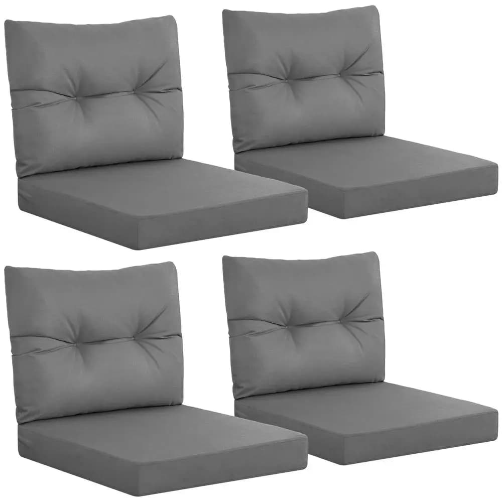 Cuscini da Esterno per Mobili da Giardino, Impermeabili e Resistenti allo Sbiadimento, Set di 4 Cuscini Profondi per Sedie da Patio