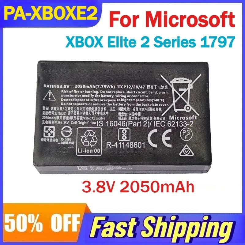 Batteria PA-XBOXE2 da 3,8 V 2050 mAh per Microsoft XBOX Elite 2 Serie 1797 Console di gioco Controller Batterie DYND01 Accessori
